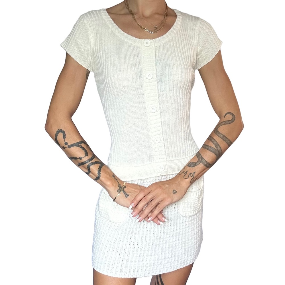 Y2k White Sweater Dress